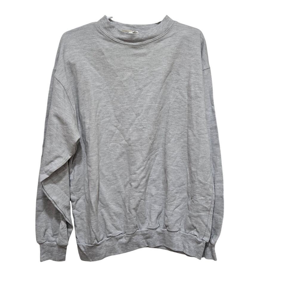 Vintage SandWalkers USA Mock Neck Gray Cotton Sweatshirt Raglan Medium
